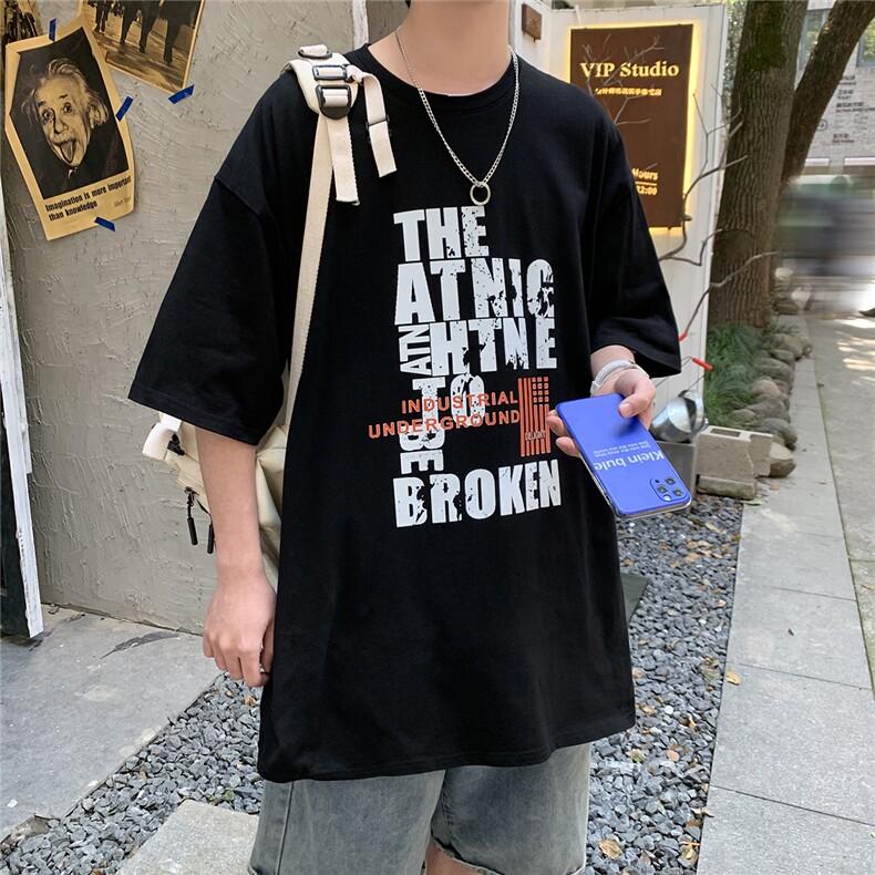 夏季中性大码港风青少年宽松t恤学生短袖半袖体恤A422-1-DT10-P28,男装T恤,电商A422-1
