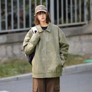 春款机动皮衣美式潮牌骑行服皮夹克外套二开A406 JK3518 特P85图片