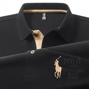 刺绣短袖polo杉男装上衣夏季新款中年男士休闲百搭T恤图片