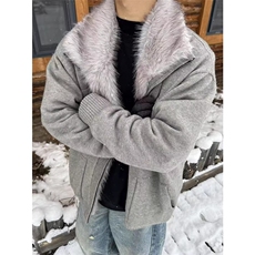 座山雕毛衣外套加绒加厚棉服毛领保暖夹克MY390特P128，男装针织衫/毛衣，星座908-1