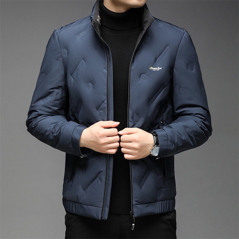 厚款保暖羽绒服男2023冬季新款男装中年新款商务休闲立领外套,男装羽绒服,电商B212（原钱塘6029）