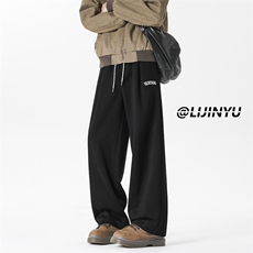 休闲裤男款宽松刺绣小标阔腿百搭运动卫裤X1531特批：42：78，男装休闲裤，星座718