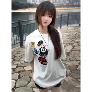 万针全刺绣工艺得物抖音高品质260克纯棉双纱美式高街短袖T恤P33