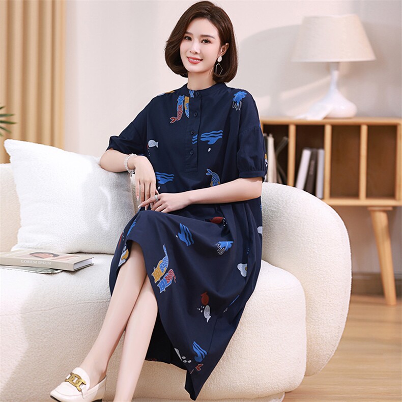 大码女装气质改良旗袍裙子2025夏季新款胖妹妹遮肚显瘦复古连衣裙,女装连衣裙,江忆布依