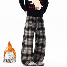 K99140JR-P50特大码加绒加厚【一件过冬】格子裤休闲裤，男装卫衣，电商D232
