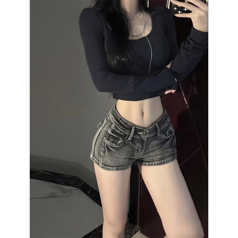 2025新款女夏季短裤牛仔裤，女装牛仔裤，星座506A
