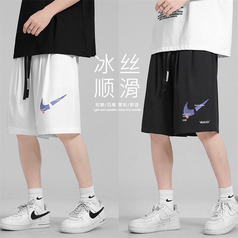 2022休闲运动短裤男夏季薄款潮牌五分冰丝休闲裤  DK01-特批25图片