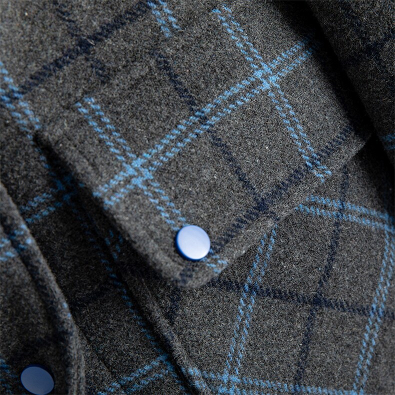 水衣源860款中长连帽格子毛呢加厚羽绒服（帽不可拆）（90绒）,女装羽绒服,水衣源
