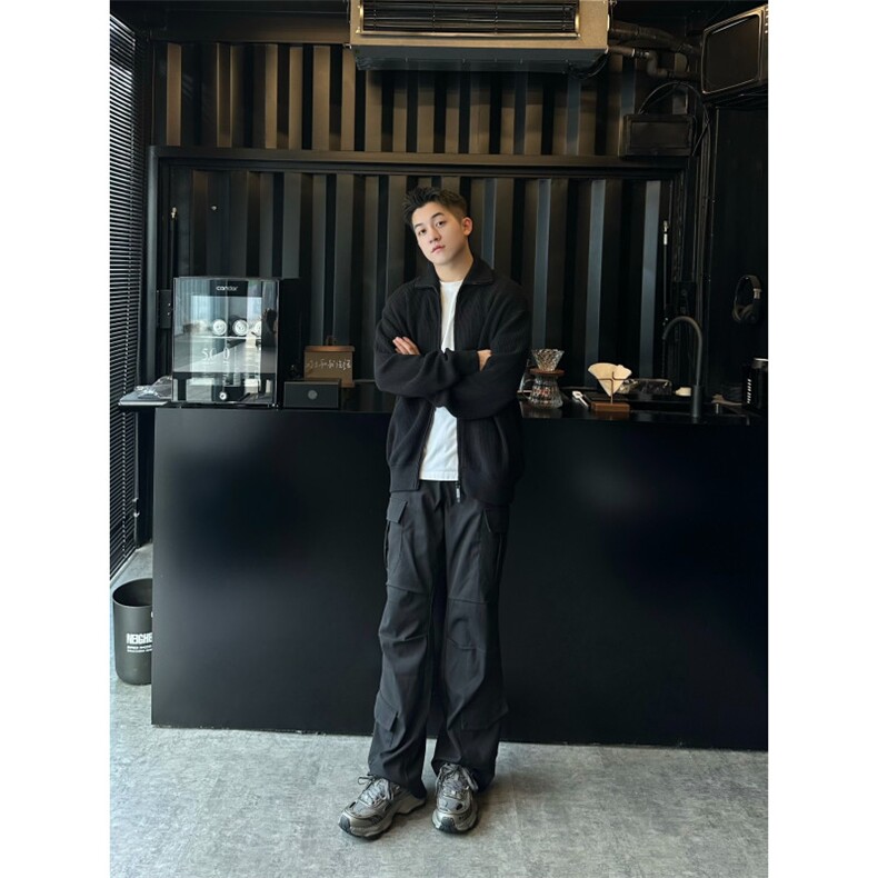 【有货】cleanfit灰色拉链开衫毛衣外套男款针织衫M5653LL-特P55,男装针织衫/毛衣,星座1007（原301D）