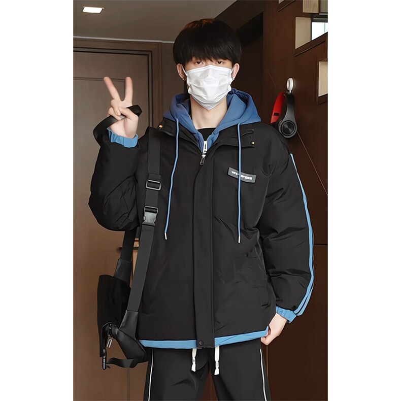 特批P75无差价冬深度库存10W件防风防泼水假两件连帽棉服男M2915,男装棉衣,电商A001