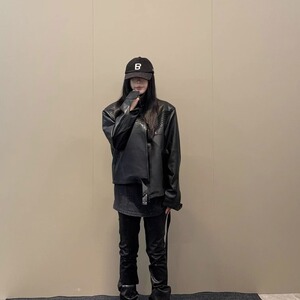 BKCC 原创自主王鹤棣同款机车皮衣外套美式男女百搭宽松夹克ins潮图片