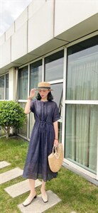 夏季新款洋气太阳花碎花连衣裙图片