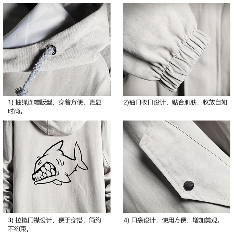 JK41041-P85加棉款-P115纯棉连帽夹克男士大码工装夹克男网格,男装夹克,电商A040A