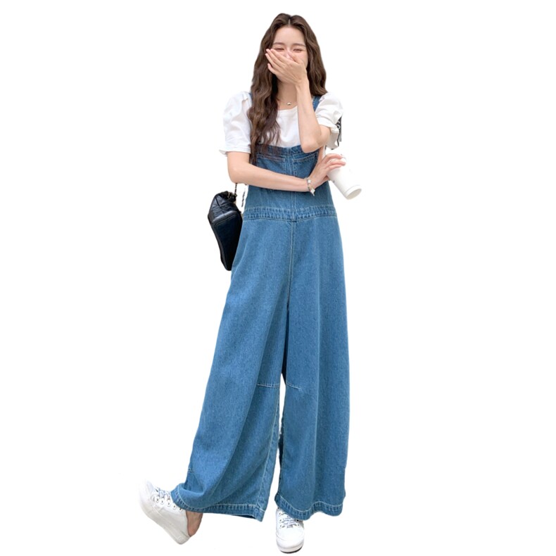 现货小个子休闲短袖+牛仔背带裤两件套2C259-9935-P155-K228,女装牛仔裤,2C259