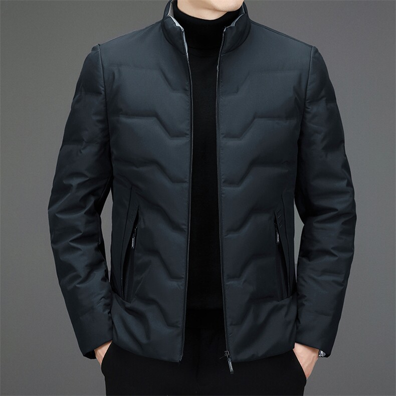 时尚羽绒服男士秋冬季加厚男装立领夹克防水轻薄保暖外套冬装棉袄图片