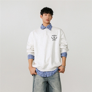假两件大码M-5XL卫衣表面100%棉底部100%聚酯纤维78074P59控88图片