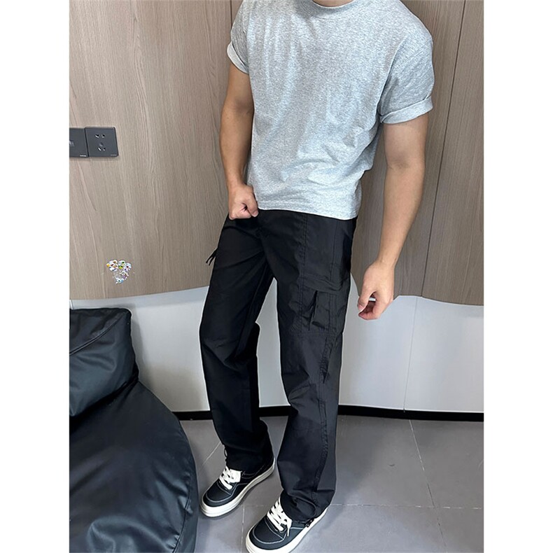 有大图自拍图工装裤休闲运动裤夏季新款阔腿裤情侣同款K41-P40,男装工装外套,电商A178
