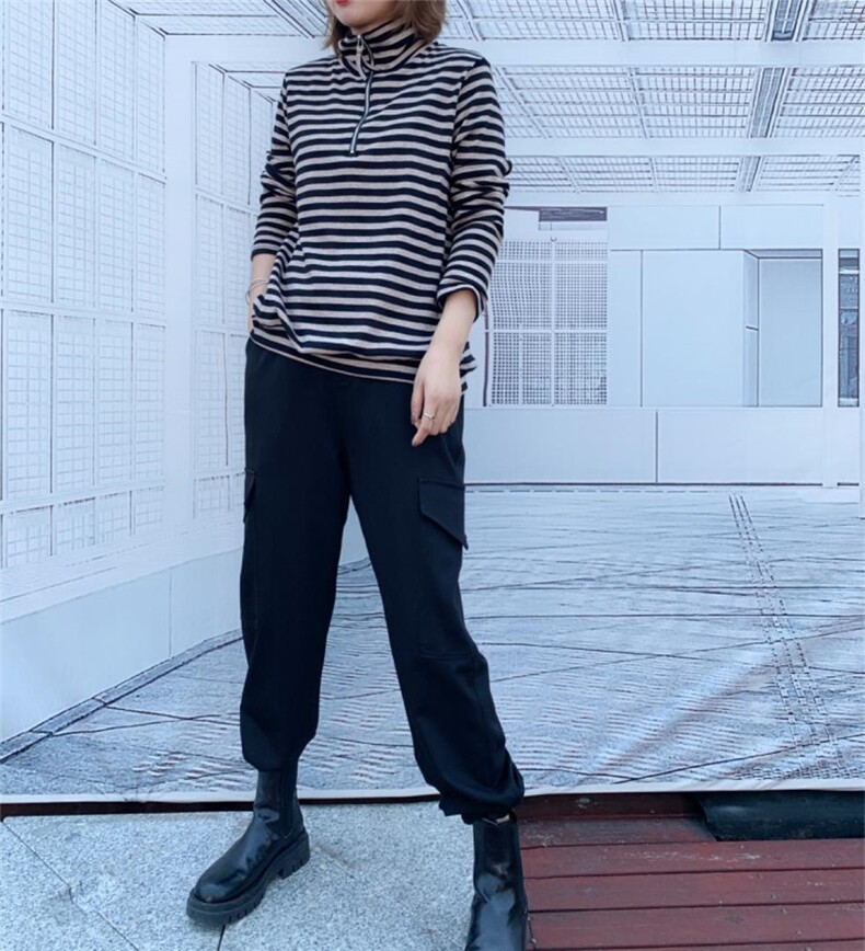 春装新款拉链休闲套头卫衣，女装卫衣/绒衫，月光水岸