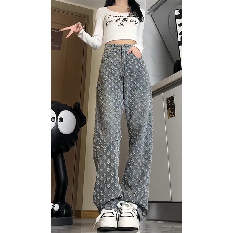 【自拍图·拿图不拿货】提花满印牛仔裤子男女KZT63CC-特P45,男装牛仔裤,星座1007（原301D）