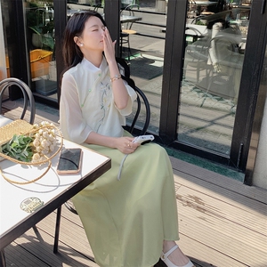 优雅刺绣两件套连衣裙套装 时尚显瘦气质女装图片