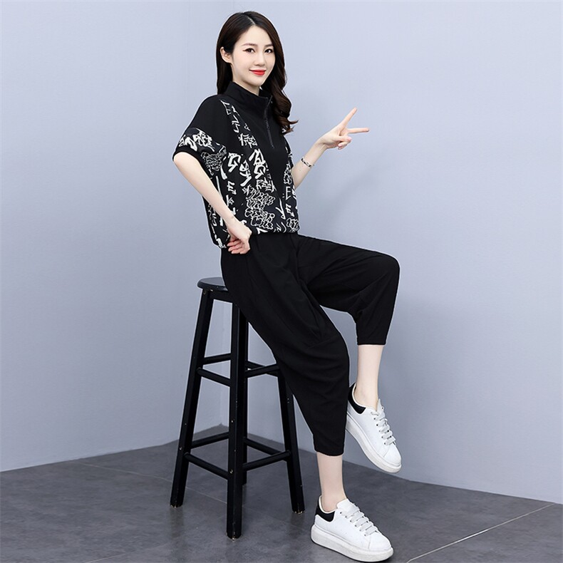 休闲套装女士2022夏季新款韩版宽松减龄大码显瘦时尚两件套,女装套装/套裙,魅影