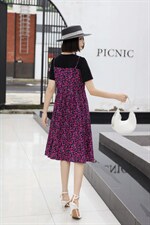 ［现货］假两件碎花连衣裙，补单款，你值得拥有！，女装连衣裙，友一有二