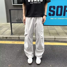美式冰丝速干裤男夏季薄款褶皱伞兵工装裤青少年宽松休闲运动，男装工装外套，星座218-1（原230）