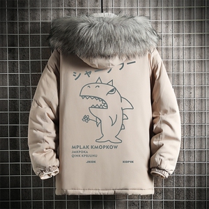 MM48092-P130 冬季大毛领棉衣男士大码加厚棉袄男棉服 网格图片
