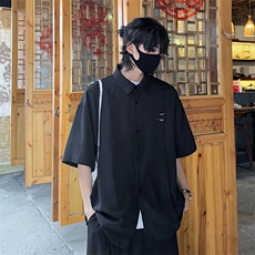 特批P35无差价夏季新中式风冰丝凉感薄款大码短袖外套男CD2250，男装衬衫，电商A001-1