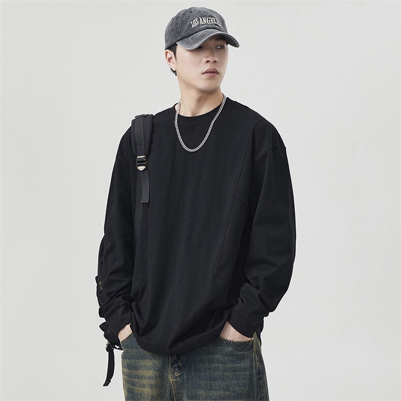 棉重磅280G纯棉0缩力2025新款拼接长袖男款圆领2609-P50控99，男装卫衣，电商D215