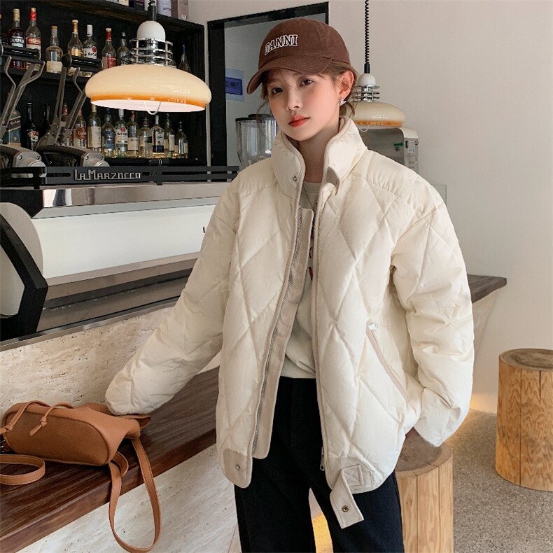 冬季新款美式学生韩系棉服女棉衣菱格棉袄外套oversizeC543-P100,男装棉衣,星座911-2(原星座613-2）