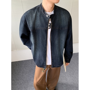 得物二开 牛仔水洗美式高街设计感夹克外套男2025秋季JK1272-P80图片