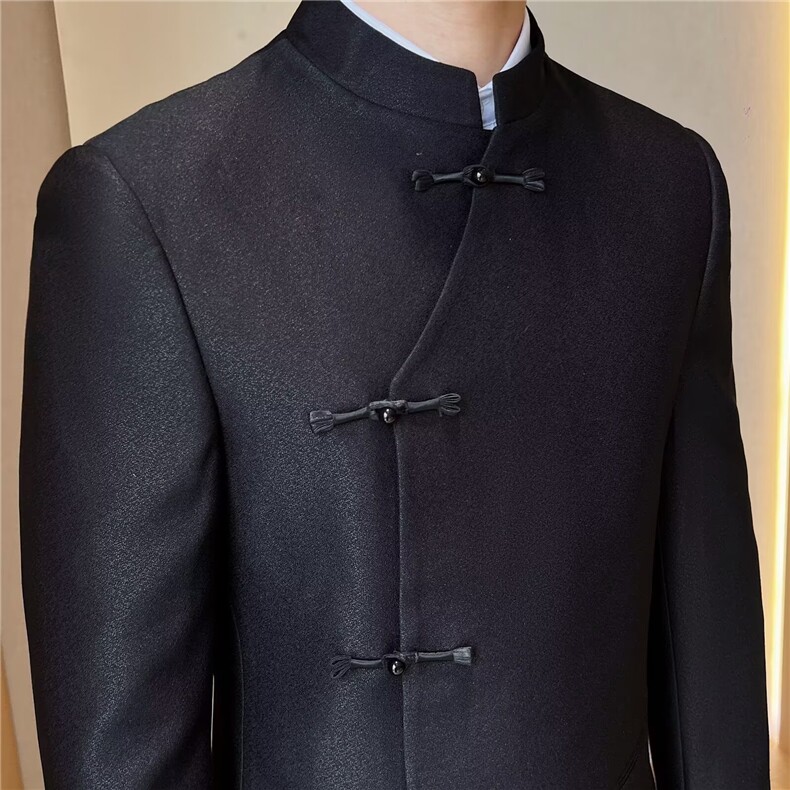 新中式盘扣立领西服风西装高级感外套垫肩大码S-5XLJAK45P68,男装西服套装,星座1013-1