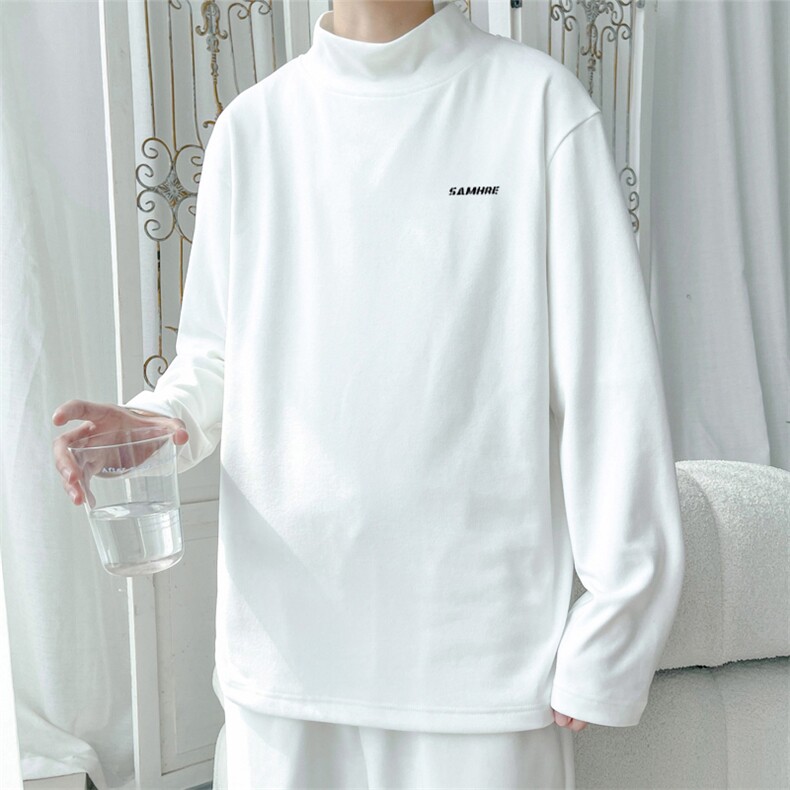 2025冬季新款旋律风车大码印花半高领德绒M-5XHT24922-3-特P20，男装T恤，电商A022