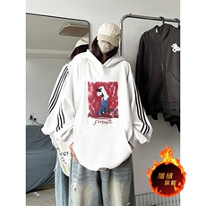 抖音得物供货提供视频秋冬重磅美式宽松织带连帽卫衣0438，男装卫衣，电商A486