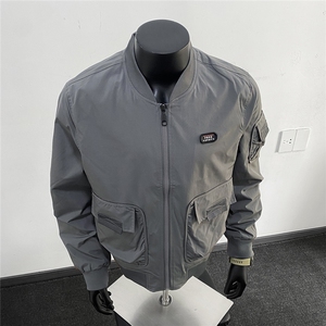 美式复古风棒球服夹克大口袋贴标痞帅百搭休闲外套 J608618  TP75图片