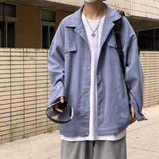 春季韩版潮百搭休闲宽松夹克ins潮流港风纯色机车外套W1453-P55，男装夹克，星座512-4