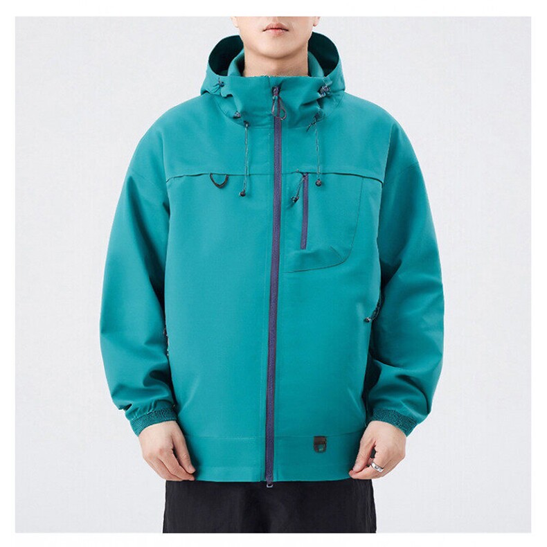 中性风户外夹克男连帽纯色上衣冲锋衣外套DSA157B-JK7870-P65,男装夹克,电商A157B