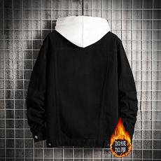 TJ609-700-p123限价168-加绒网格牛仔情侣套装男大码夹克牛仔外套，男装工装外套，星座103A