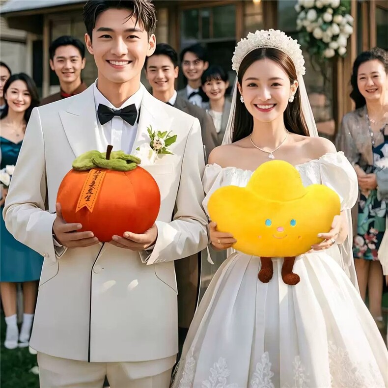 一万人收藏金宝发财玩偶婚礼抛手捧花抱枕毛绒玩具欧貂绒，腾安毛绒玩具