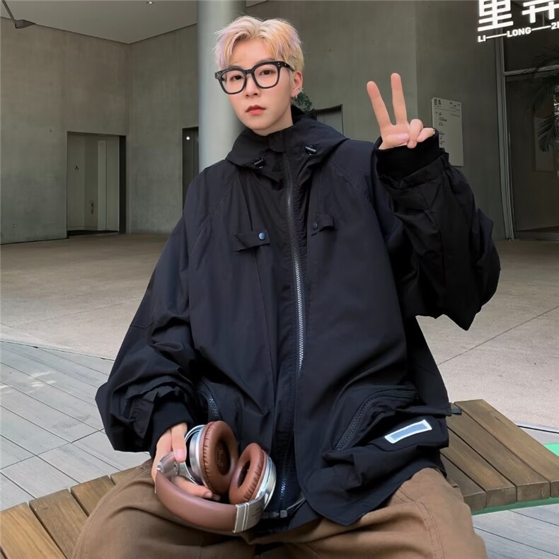 冲锋衣美式秋季夹克新款男时尚潮外套W9282P75,男装夹克,星座1116-2