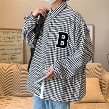 千鸟格夹克男秋季新款潮牌ins高级感小众外套上衣W3594-P45，男装衬衫，星座512-2