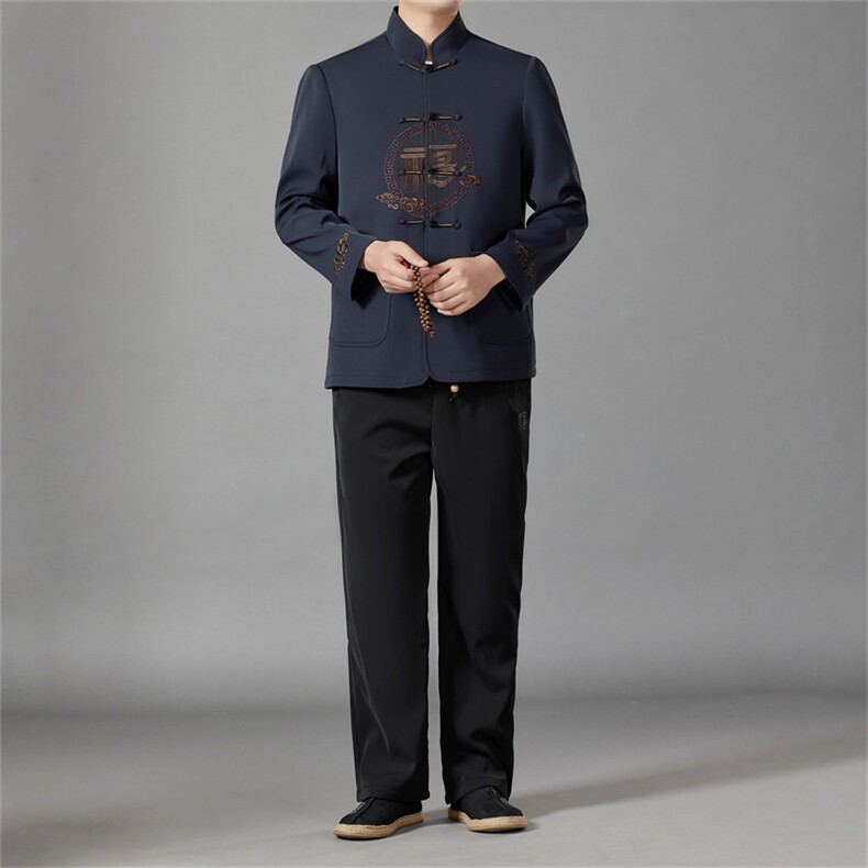 春秋风唐装盘扣外套MJ5801-单上衣P115套装P170三件套P240,男装休闲套装,星座1105-3