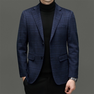 CK5777钱塘2020-2商务休闲简约冬季厚款中年男士毛呢外套P370图片