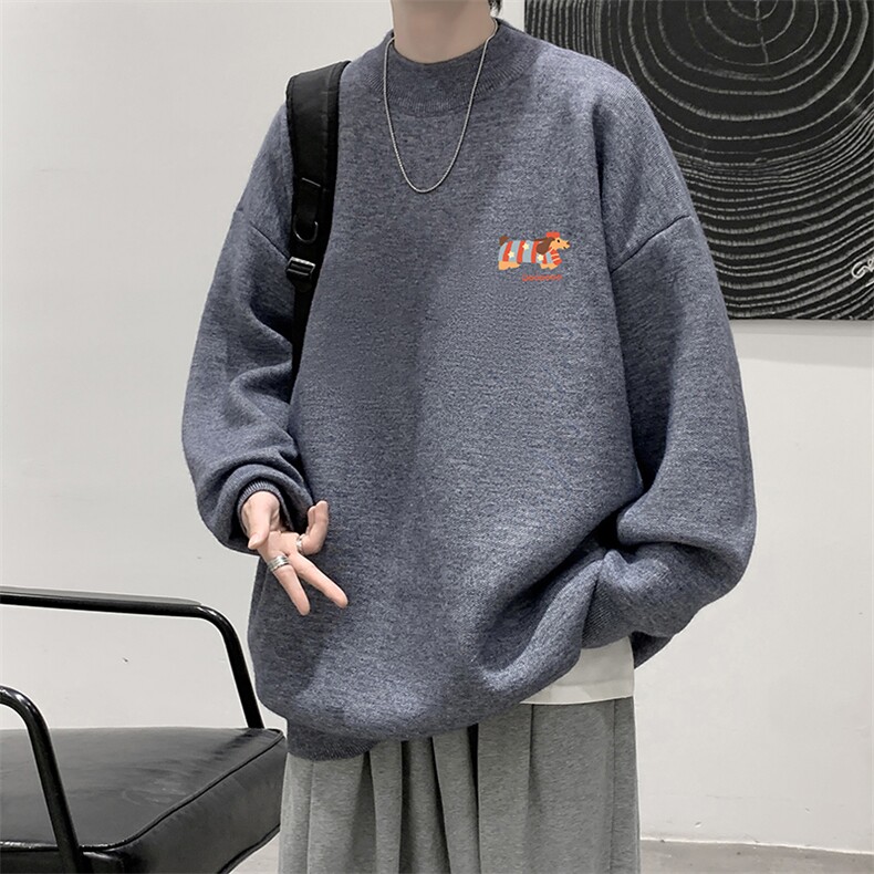 半高领毛衣男大码胖子针织衫毛线衣M18438-P45加绒款-P65,男装针织衫/毛衣,电商A040