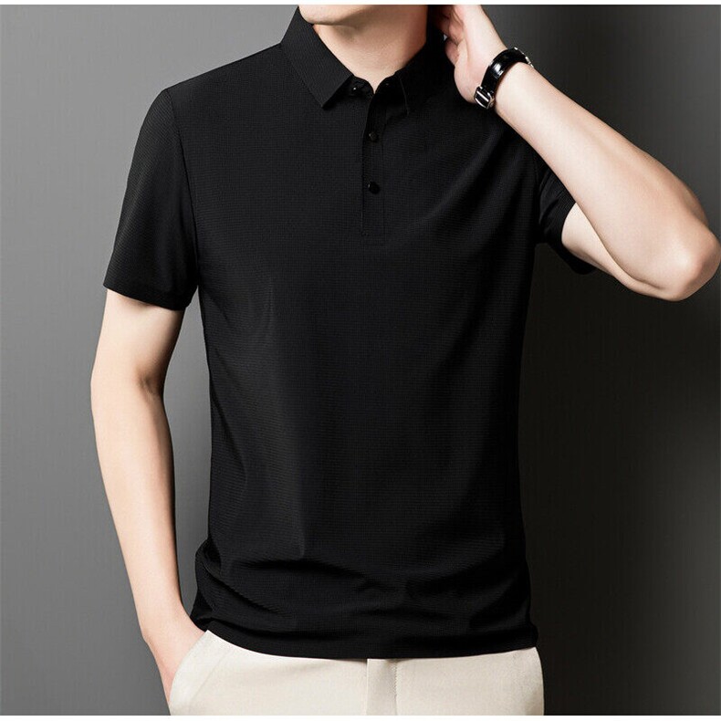夏季冰丝男士短袖Polo衫透气翻领商务休闲速干T恤衫PL12357-P35,男装Polo衫,星座610（原A335）