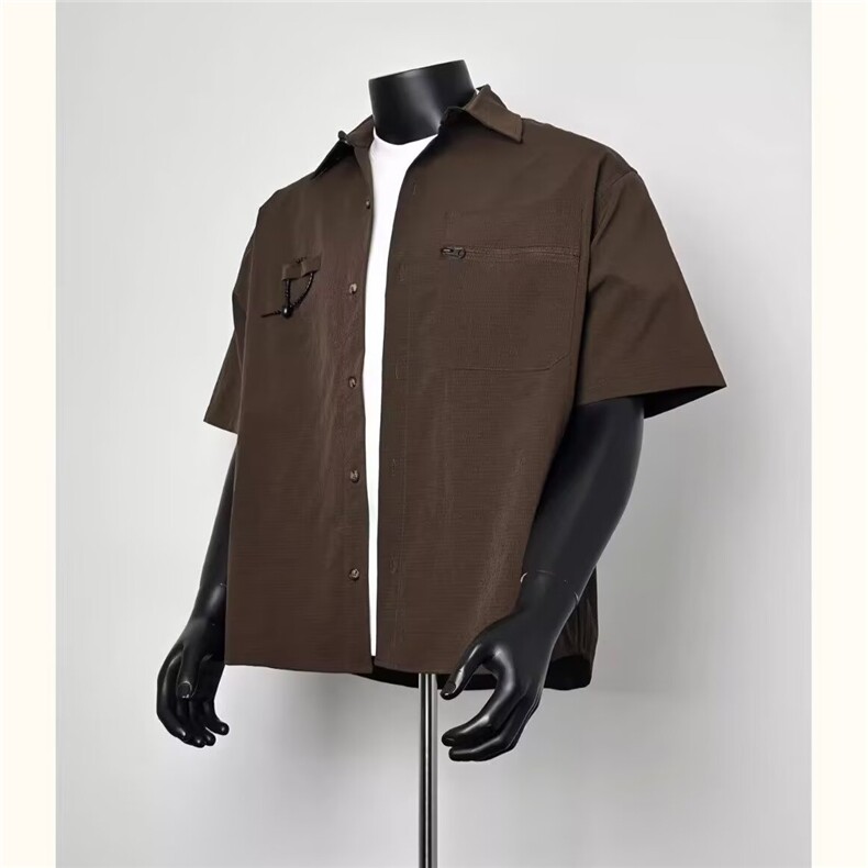 WE1559-P412025夏季复古宽松休闲防水机能工装短袖衬衣,男装T恤,电商B323A