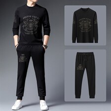 卫衣服男士2023新款春秋季中年潮商务休闲时尚运动两件套装，男装休闲套装，电商B212（原钱塘6029）