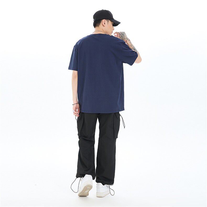 xcy-696#230克纯棉圆领落肩短袖T恤白皮,男装T恤,电商A109