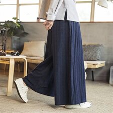秋季宽松舒适立体剪裁长款立体格子纹透气亚麻裤男款麻裤D265P75，男装休闲裤，星座312B-2